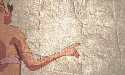 Illustration of a beautiful fashion model posing in a stylish swimsuit. Young attractive woman in bikini. Sketch style outline