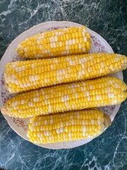 close up of corn, tasty, delicious vegan food close up