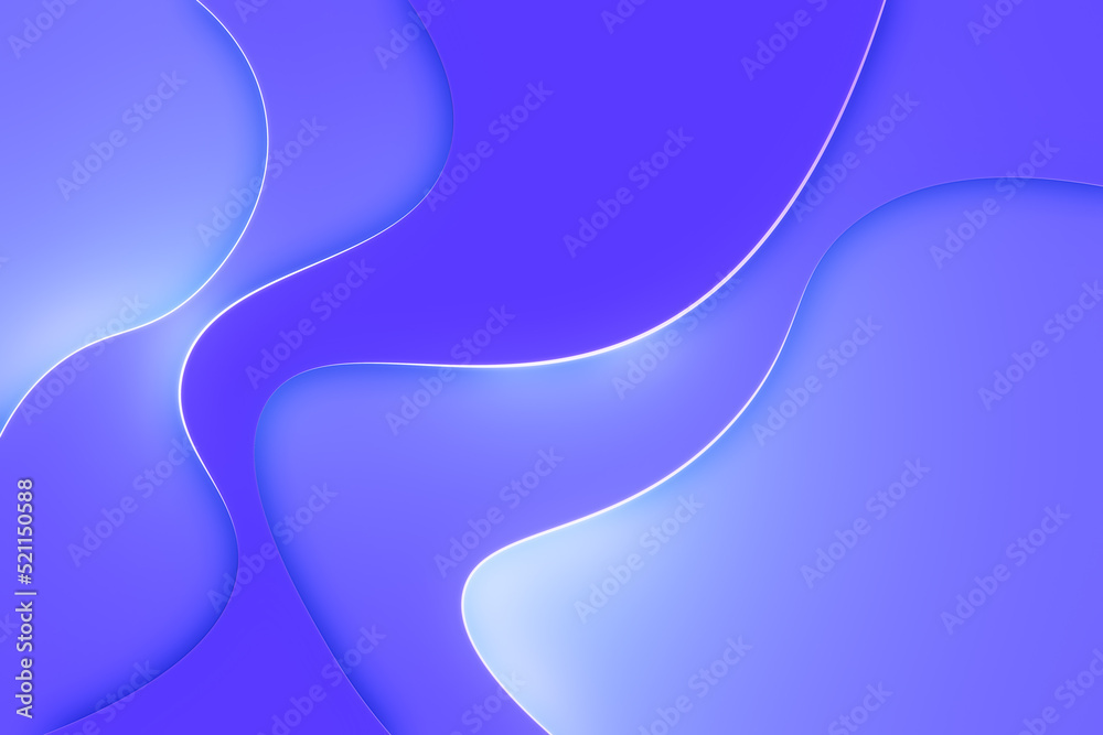 Aufkleber abstract blue fantasy wallpaper with waves and lines. design and landing page concept. 3d rendering.