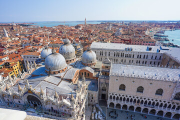 Fototapeta na wymiar Panoramic aerial view over Venice, Italy
