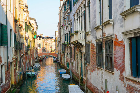 Canal through a residential area of Venice
