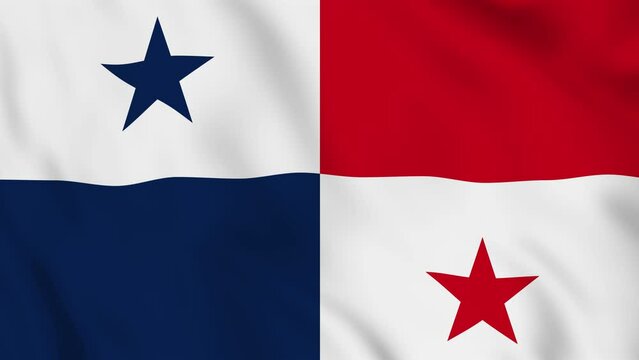 Republic of Panama realistic waving flag. smooth seamless loop 4k video 	