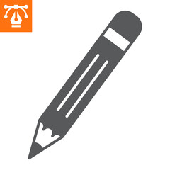 Pencil solid icon , glyph style icon for web site or mobile app, write and draw , pencil vector icon, simple vector illustration, vector graphics with editable strokes.