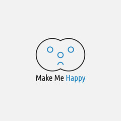 The logo is a combination of lines and circles that resembles a gloomy face.