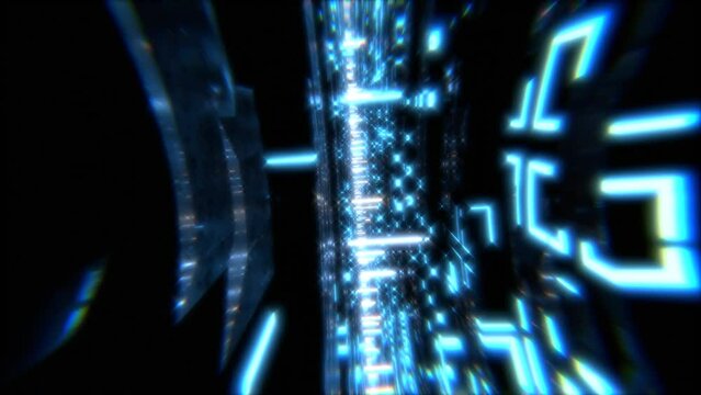 VJ トンネル 基地 未来都市 サイバー空間 青 [ループ対応] [別Verあり]