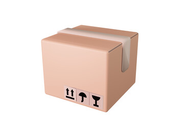 Cardboard boxes 3D illustration delivery packing  and transportation shiping logistics storage