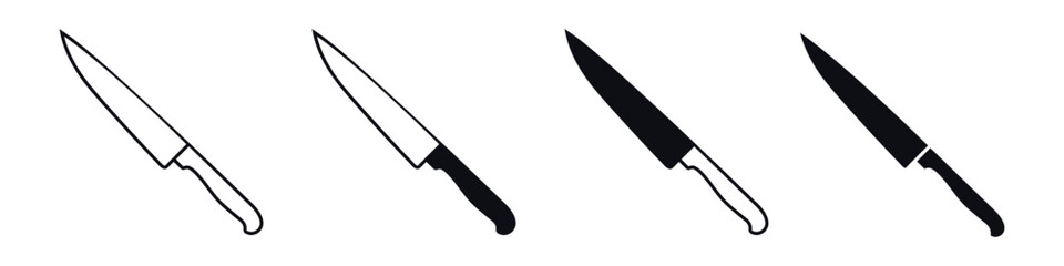 Knife icon vector set. hike illustration sign collection. ammunition symbol. hunting logo.