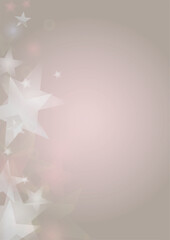 Vector Shiny Stars Confetti on Pink Background with Silver and White Light Spots. Magic Shiny Pastel Print. Baby Print. Gentle Stardust Pattern. Sparkle Festive Cover Design.