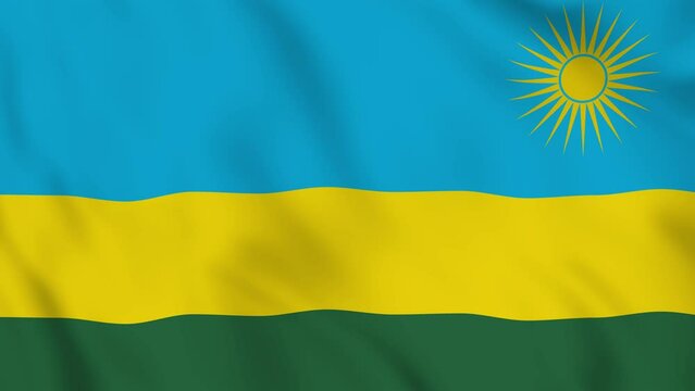 Republic of Rwanda realistic waving flag. smooth seamless loop 4k video 	