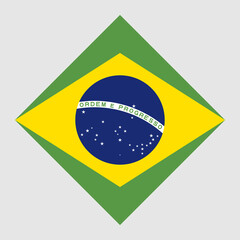 Obraz premium Brazil flag, official colors. Vector illustration.