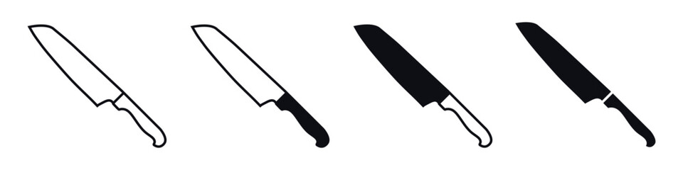 Knife icon vector set. hike illustration sign collection. ammunition symbol. hunting logo.