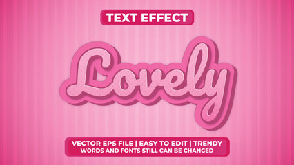 3D lovely pink bold editable text effect