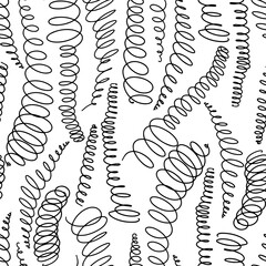 Fototapeta na wymiar Seamless vector pattern with abstract spiral elements in line art style.