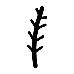 Plant hand drawn art element in a glyph illustration