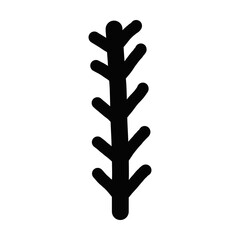 Plant hand drawn art element in a glyph illustration