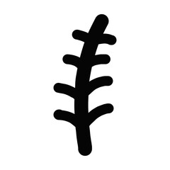 Plant hand drawn art element in a glyph illustration