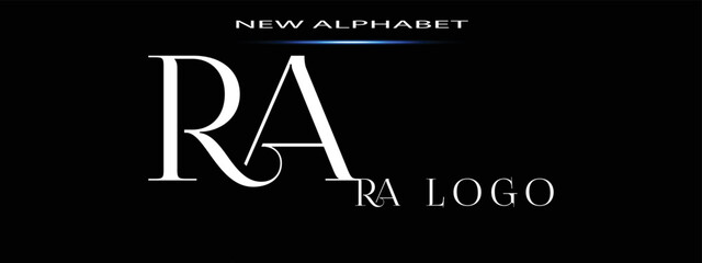 Monogram RA LOGO  Abstract Fashion font alphabet. Minimal modern urban fonts for logo, brand etc. Typography typeface uppercase lowercase and number. vector illustration
