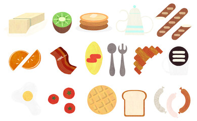 かわいいシンプルな朝食のイラスト素材集