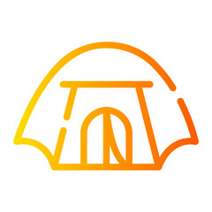 tent camping gradient icon