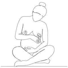 pregnant woman girl in lotus position