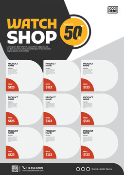 Watch Shop Product Catalog Flyer With Attractive Promos