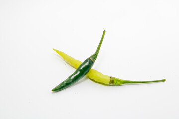 green pepper on a white background