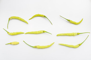 green pepper on a white background