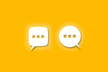 Online chat speech bubbles on yellow background 
