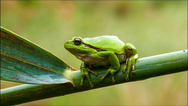 This frog is found in the rain forest of the Amazon, South America