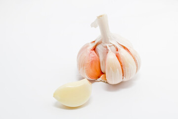 garlic on a white background