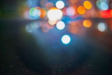 A ball of light at night