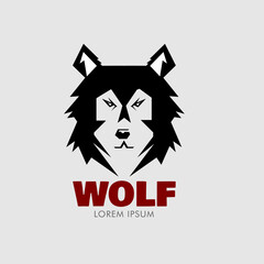 Attractive black wolf logo
