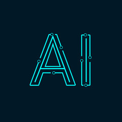 Logo letters AI perfect for artificial intelligence concept