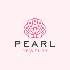 Elegant Beauty Pearl Seashell Shell Oyster Cockle Oyster Scallop logo design template