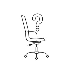 thin line office chair with question mark