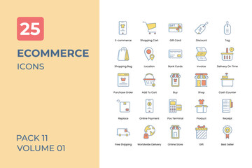 E-commerce icons collection. Set contains such Icons as online shopping, mobile shopping, and more