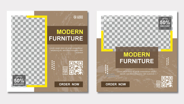 Modern furniture social media banner template