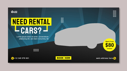 car rental banner modern web banner template
