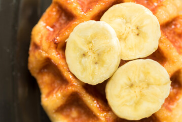 Banana waffles ,belgian waffle