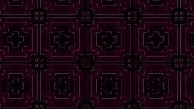 looping dark pink, red flowing video with rectangles. Abstract neon light geometrical background Flowing design for presentations. Abstract animation scrolling right black purple and pink