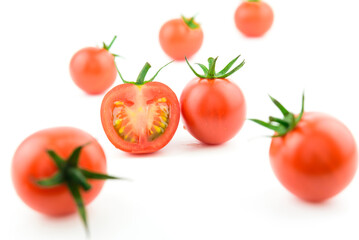 Fresh tomato on white background