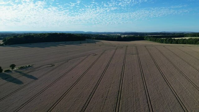 Strange Micheldever Station geometric wheat field crop circle aerial view reverse reveal