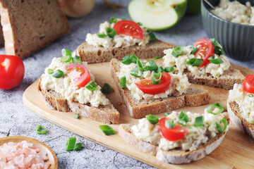 Vorschmack sandwiches - typical Jewish dish