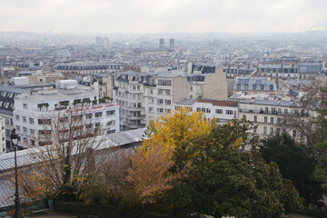 Fototapeta na wymiar Panorama of Paris from Montpmartre hill 