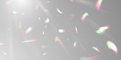 Confetti design with rainbow flare effect vector illustration