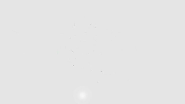 Wall flying into small pieces. Cracked earth. Slow motion effect. Explosion, destruction, broken, concrete wall. Isolated on green background, 4K 3D animation on a green background