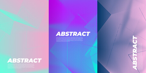 Company identity brochure template collection. Business presentation vector A4 vertical orientation front page mock up set. Corporate report cover abstract geometric illustration design layout bundle.