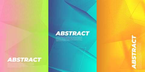 Company identity brochure template collection. Business presentation vector A4 vertical orientation front page mock up set. Corporate report cover abstract geometric illustration design layout bundle.