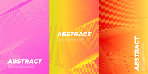 Company identity brochure template collection. Business presentation vector A4 vertical orientation front page mock up set. Corporate report cover abstract geometric illustration design layout bundle.