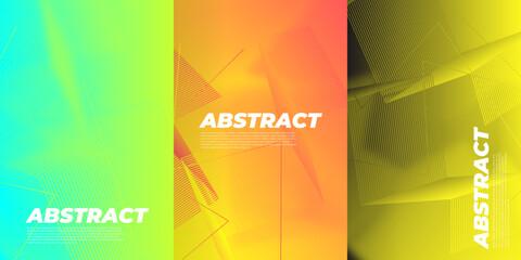 Company identity brochure template collection. Business presentation vector A4 vertical orientation front page mock up set. Corporate report cover abstract geometric illustration design layout bundle.